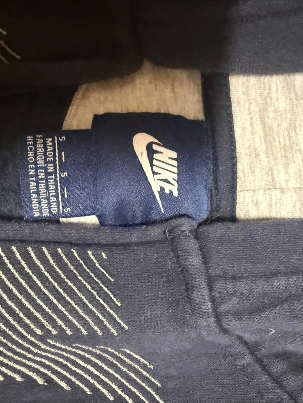 Nike Boys Navy Zip Hoodie with Striped Logo